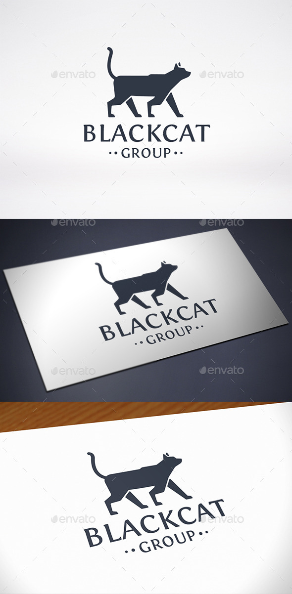 Black Cat Logo Template (Animals)