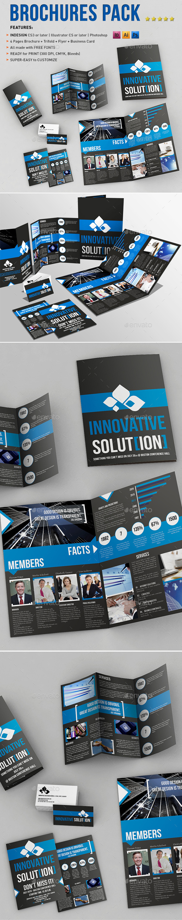 Brochure Pack A4+Trifold Leaflet+Business Card - Corporate Brochures