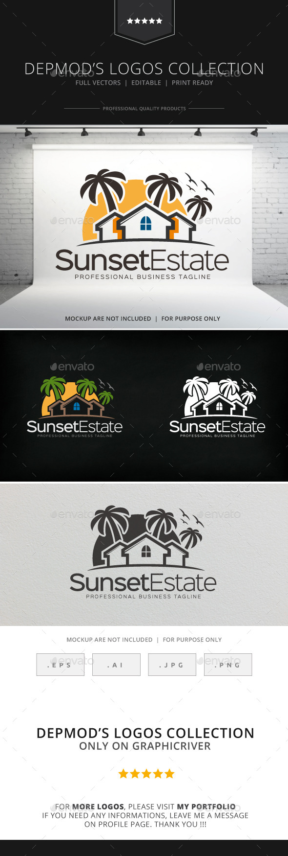 GraphicRiver Sunset Estate Logo 8941681 GraphicRiver Sunset Estate Logo 8941681
