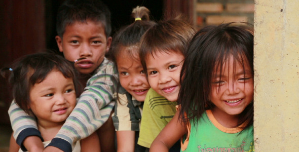 Poor Kids Smiling And Shying Poor Kids Smiling And Shying