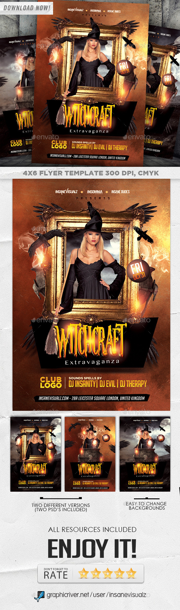 GraphicRiver Witchcraft Extravaganza Halloween Flyer 8943790 GraphicRiver Witchcraft Extravaganza Halloween Flyer 8943790