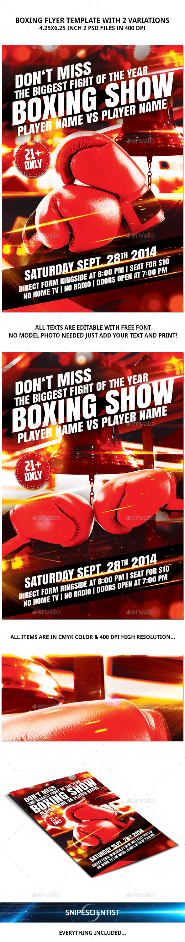 GraphicRiver Boxing Flyer Template with 2 Variations 8943858 GraphicRiver Boxing Flyer Template with 2 Variations 8943858