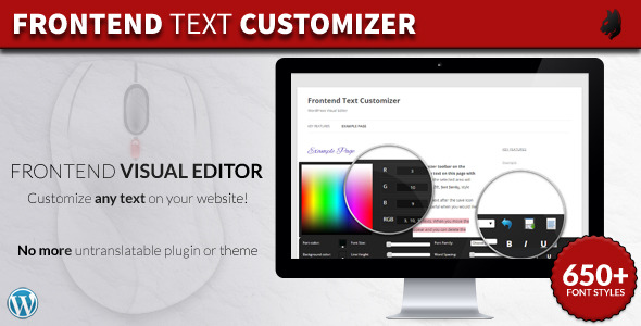 Frontend Text Customizer WordPress Visual Editor Frontend Text Customizer WordPress Visual Editor