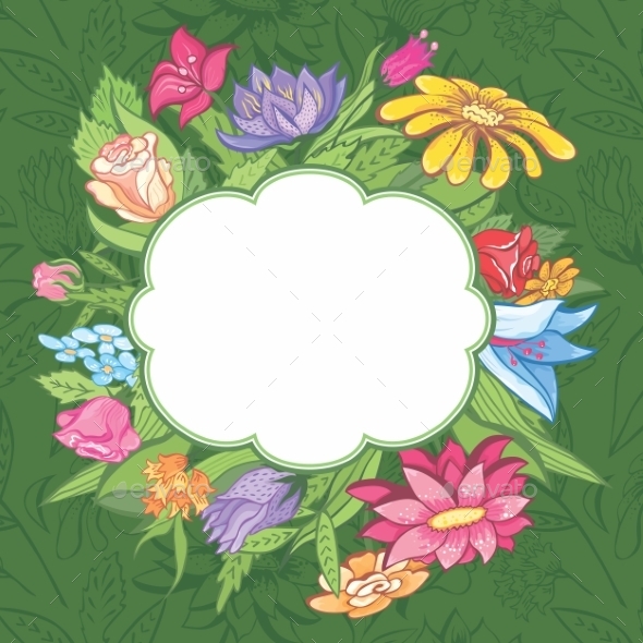 GraphicRiver Vector bright flower frame 8944544 GraphicRiver Vector bright flower frame 8944544