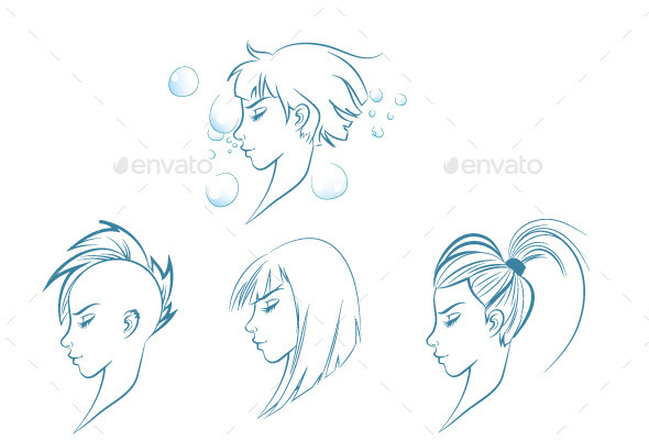 GraphicRiver Side View of Stylized Woman 8945357 GraphicRiver Side View of Stylized Woman 8945357