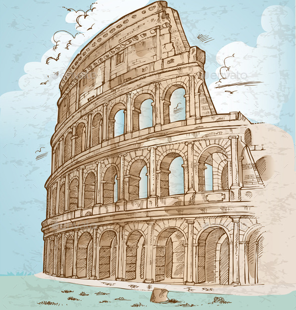 GraphicRiver Colosseum Hand Draw 8946065 GraphicRiver Colosseum Hand Draw 8946065