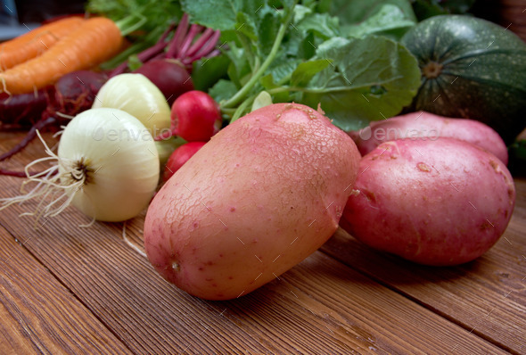 Fresh vegetable - potatoes close up (Misc) Photo Download