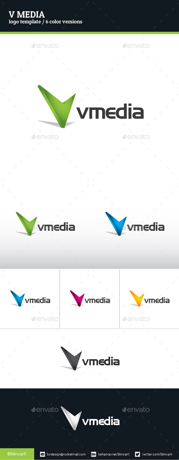 V Media Logo Temaplate - Letters Logo Templates