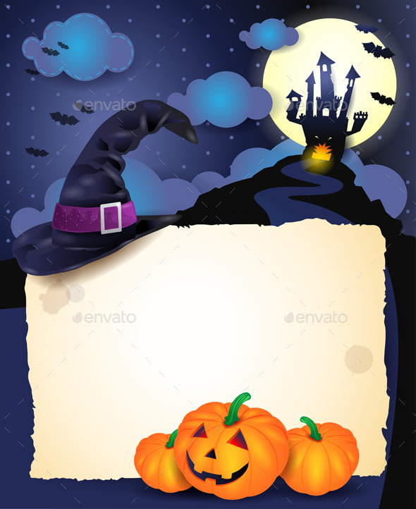 Halloween Background with Parchment