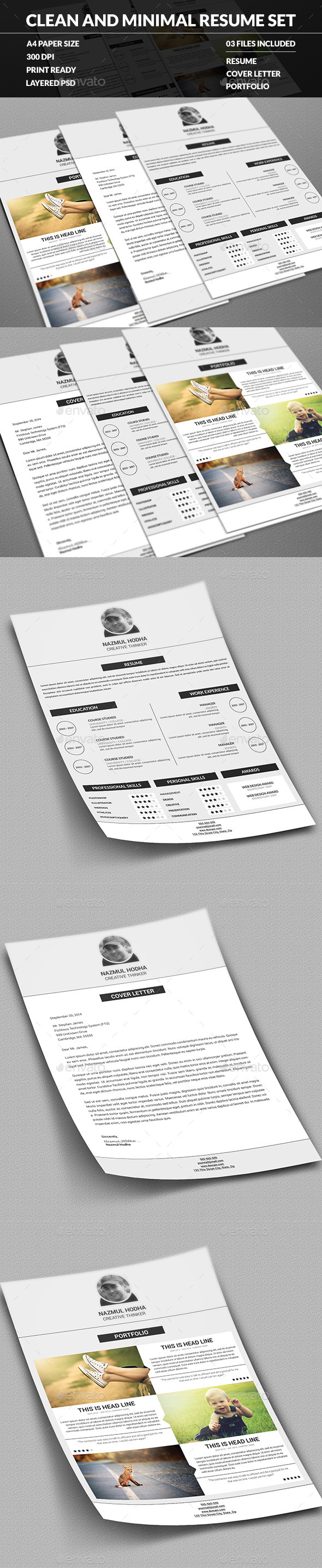 GraphicRiver Clean and Minimal Resume Set 8947959 GraphicRiver Clean and Minimal Resume Set 8947959