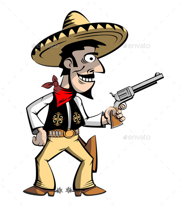 GraphicRiver Cowboy Mexican in Sombrero 8948900 GraphicRiver Cowboy Mexican in Sombrero 8948900