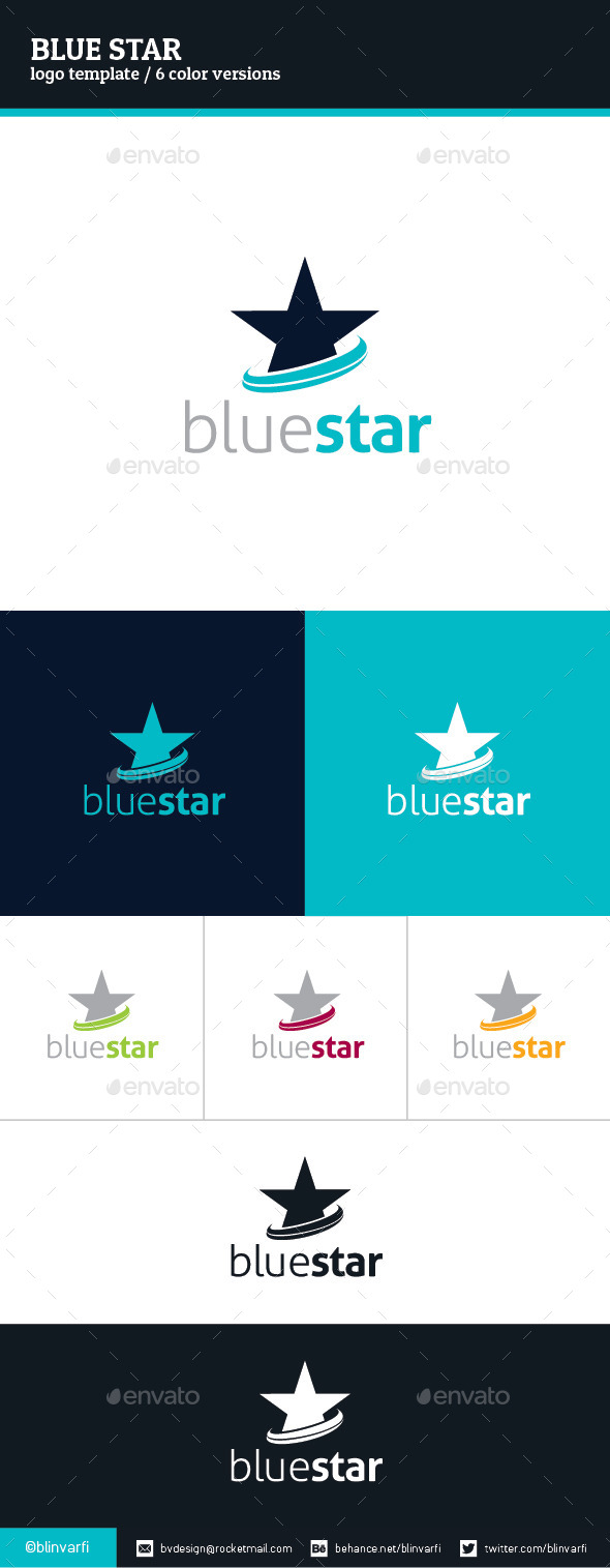 Blue Star Logo Template - Symbols Logo Templates