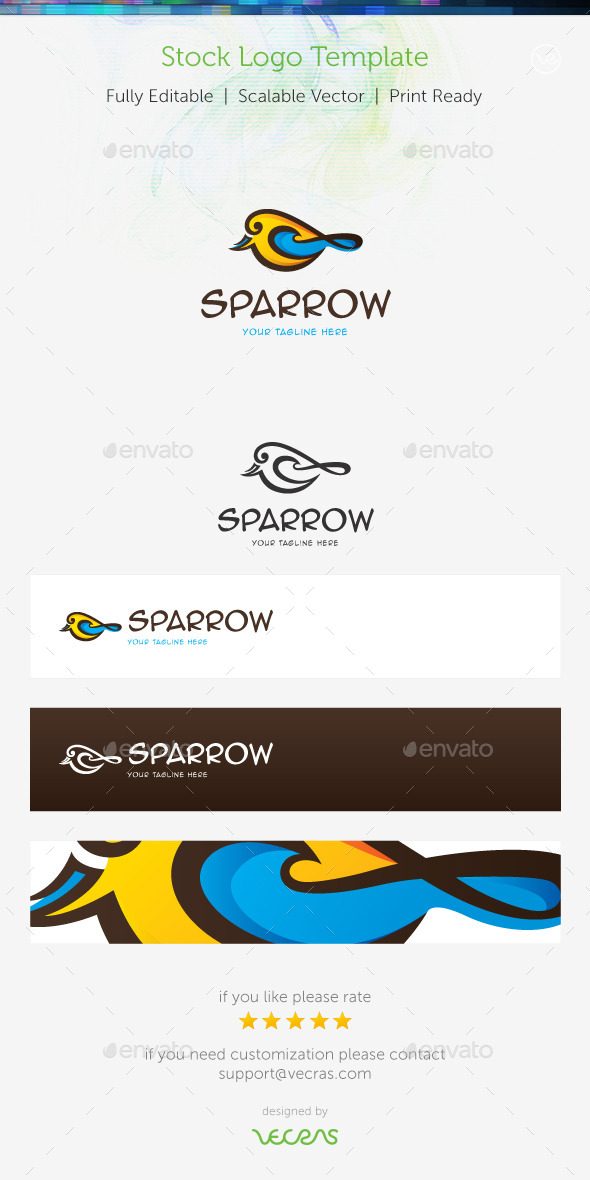 GraphicRiver Sparrow Stock Logo Template 8951603 GraphicRiver Sparrow Stock Logo Template 8951603