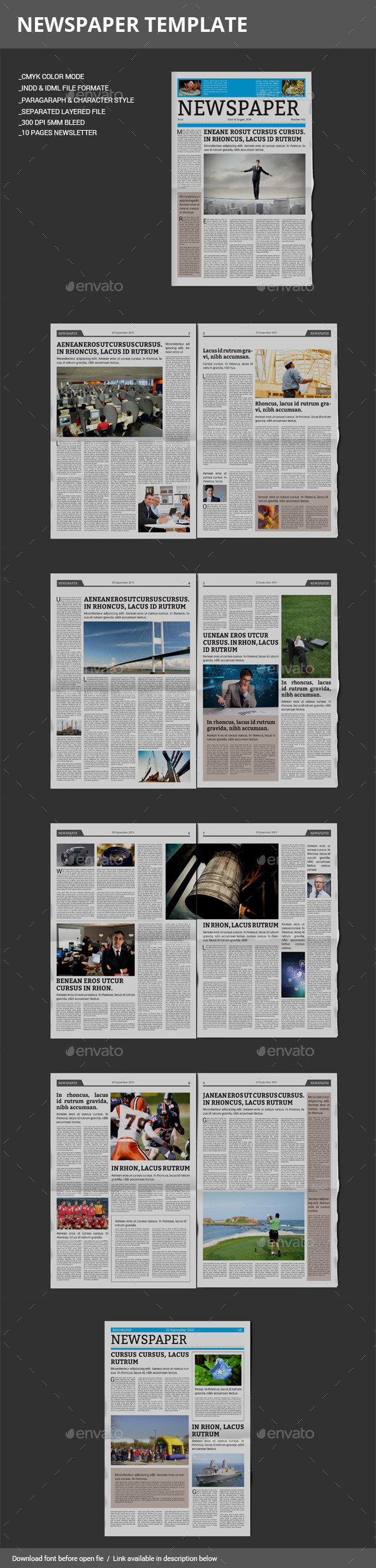 old newspaper indesign template