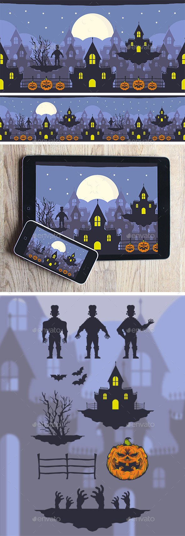 GraphicRiver Halloween Game Background 8953591 GraphicRiver Halloween Game Background 8953591