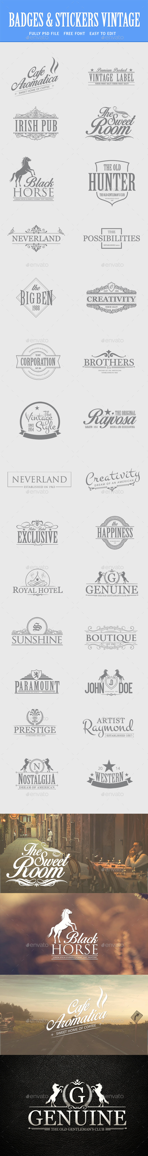 GraphicRiver Bundle Vintage Retro Logo Badges 8954800 GraphicRiver Bundle Vintage Retro Logo Badges 8954800