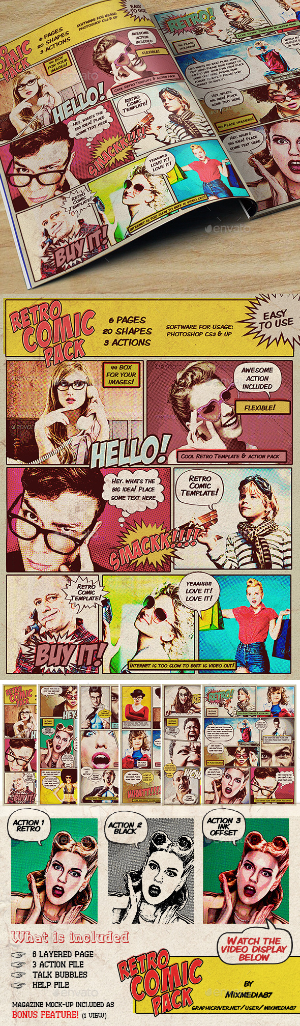 GraphicRiver Retro Comic Pack 8954962 GraphicRiver Retro Comic Pack 8954962
