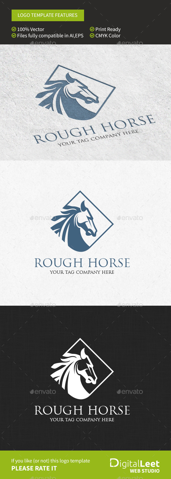 GraphicRiver Rough Horse Logo Template 8956109 GraphicRiver Rough Horse Logo Template 8956109