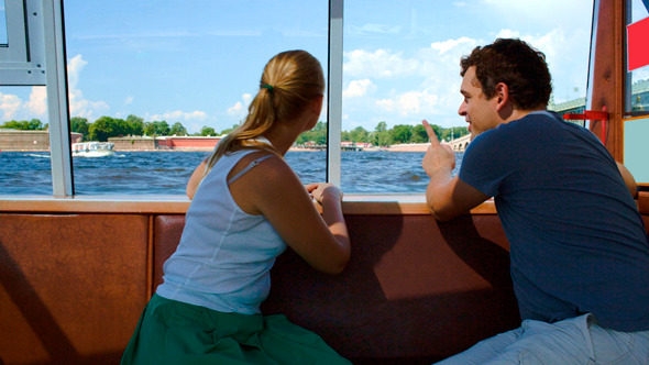 Man And Woman Having A Trip On Boat Man And Woman Having A Trip On Boat