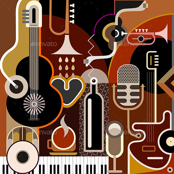 Abstract Music Background (Man-made objects)