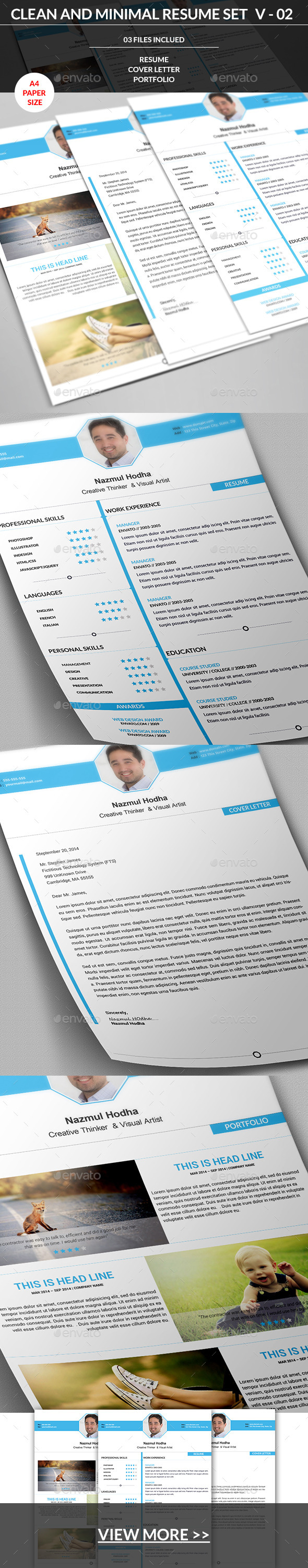 GraphicRiver Clean and Minimal Resume Set V-02 8962326 GraphicRiver Clean and Minimal Resume Set V-02 8962326