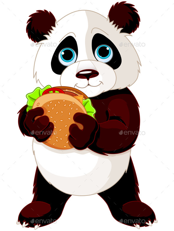 GraphicRiver Panda Eats a Hamburger 8967374 GraphicRiver Panda Eats a Hamburger 8967374