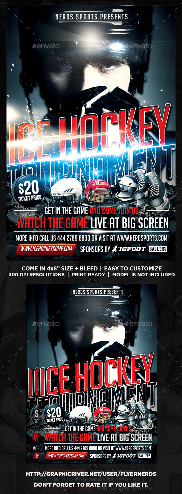 GraphicRiver Ice Hockey Sport Flyer 8967954 GraphicRiver Ice Hockey Sport Flyer 8967954