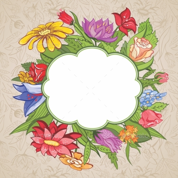 GraphicRiver Vector Bright Flower Frame 8968312 GraphicRiver Vector Bright Flower Frame 8968312