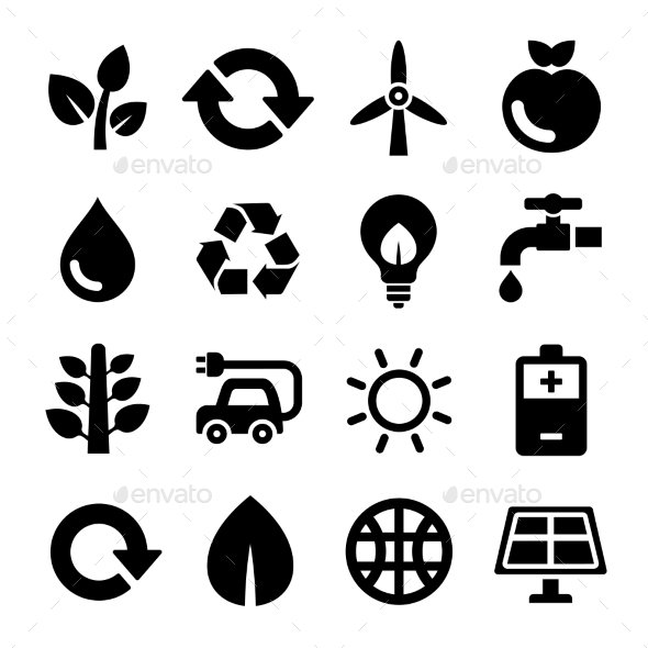 Ecology and Recycle Icons Set. Vector (Web)