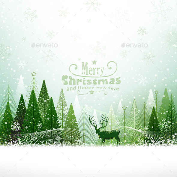 GraphicRiver Christmas Background with Reindeer 8969104 GraphicRiver Christmas Background with Reindeer 8969104