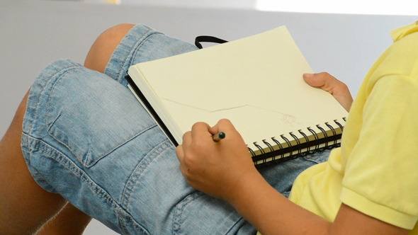 Children Drawing in a Book Children Drawing in a Book