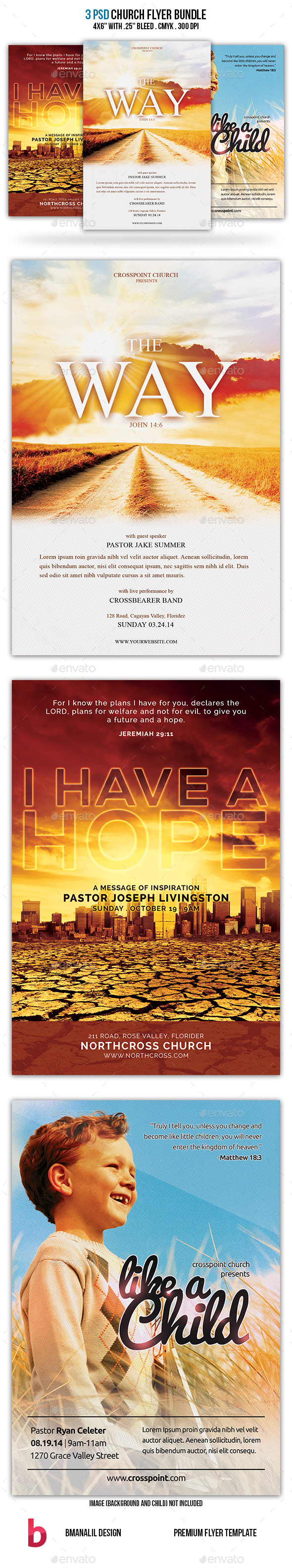 GraphicRiver Church Flyer Bundle 8970218 GraphicRiver Church Flyer Bundle 8970218