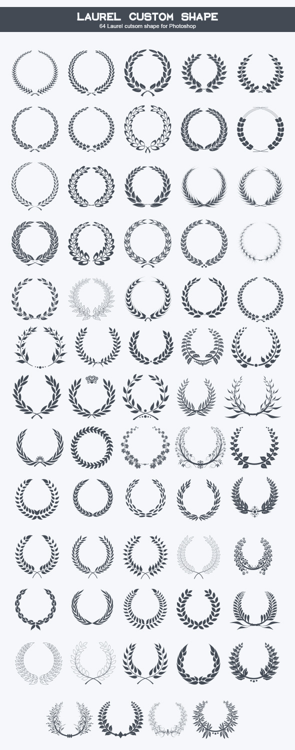 GraphicRiver 64 Laurel Wreats Custom Shape Icons 8970643 GraphicRiver 64 Laurel Wreats Custom Shape Icons 8970643