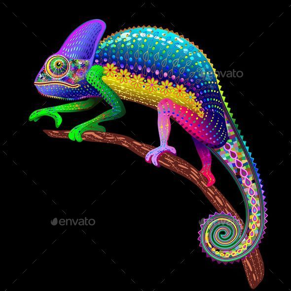 GraphicRiver Chameleon Fantasy Rainbow Colors 8971532 GraphicRiver Chameleon Fantasy Rainbow Colors 8971532