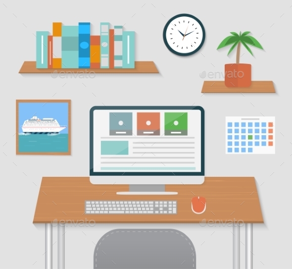 GraphicRiver Modern Office Interior with Designer Desktop 8972834 GraphicRiver Modern Office Interior with Designer Desktop 8972834