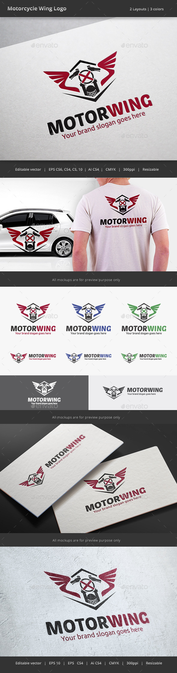 GraphicRiver Motorcycle Wing Logo 8973297 GraphicRiver Motorcycle Wing Logo 8973297