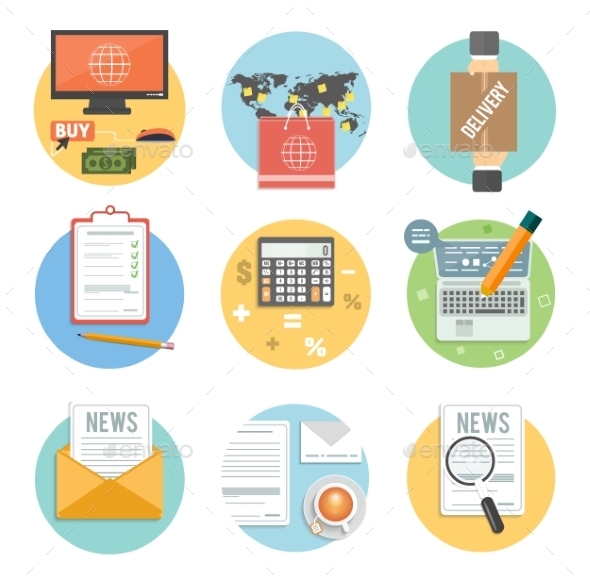 Business - Office and Marketing Items Icons (Concepts)