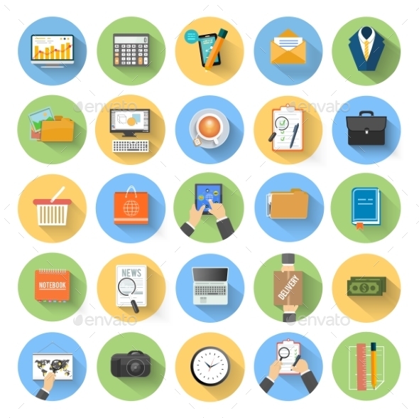 Business Office and Marketing Items Icons (Concepts)