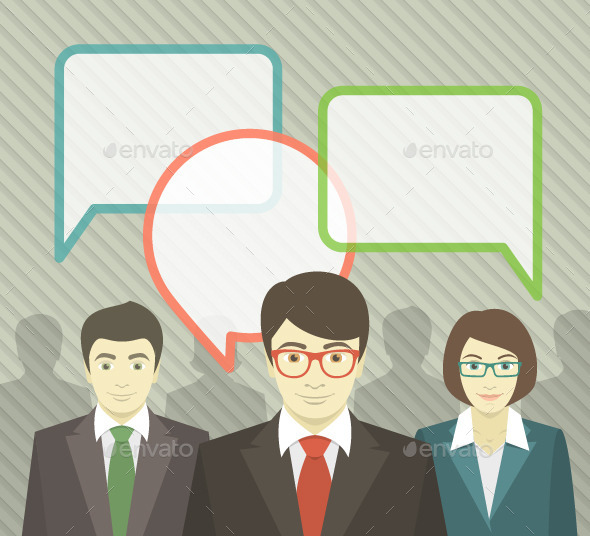 Business Team with Speech Bubbles (Business)