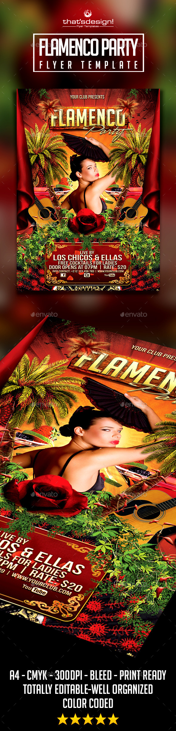 Flamenco Party Flyer - Clubs & Parties Events