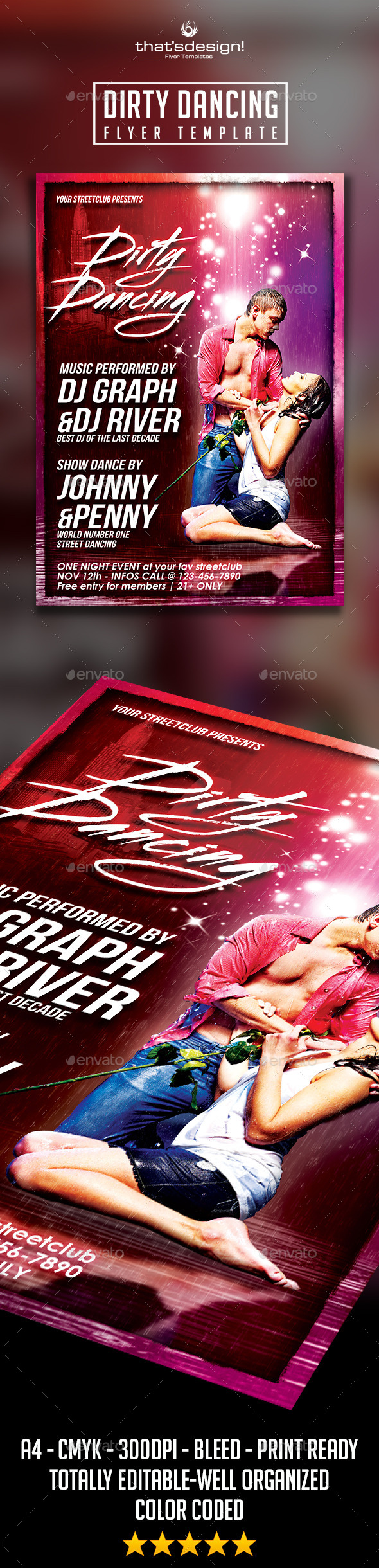 Dirty Dancing Streetclub Flyer Template - Clubs & Parties Events