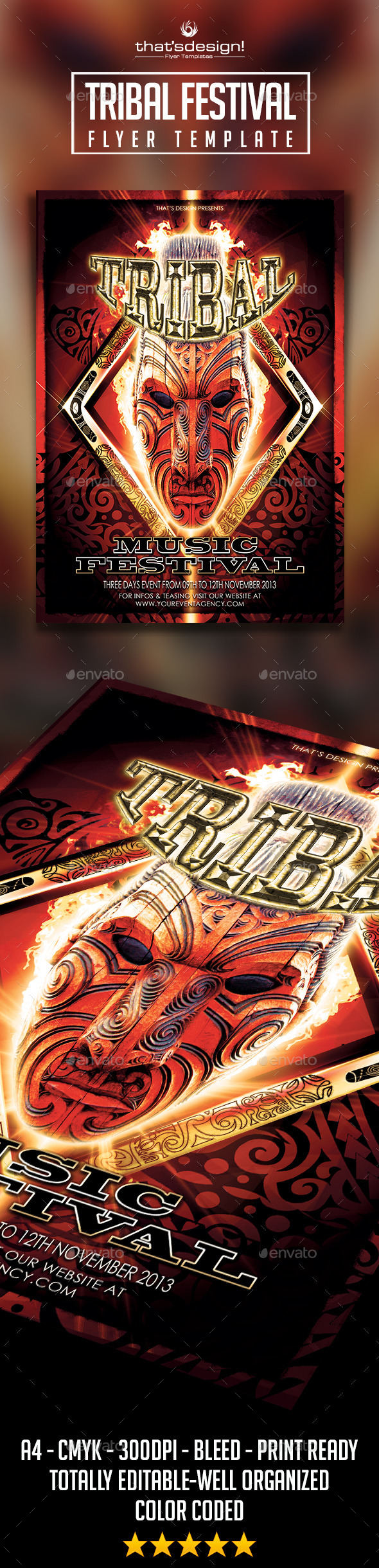 Tribal Music Festival Flyer Template Tribal Music Festival Flyer Template