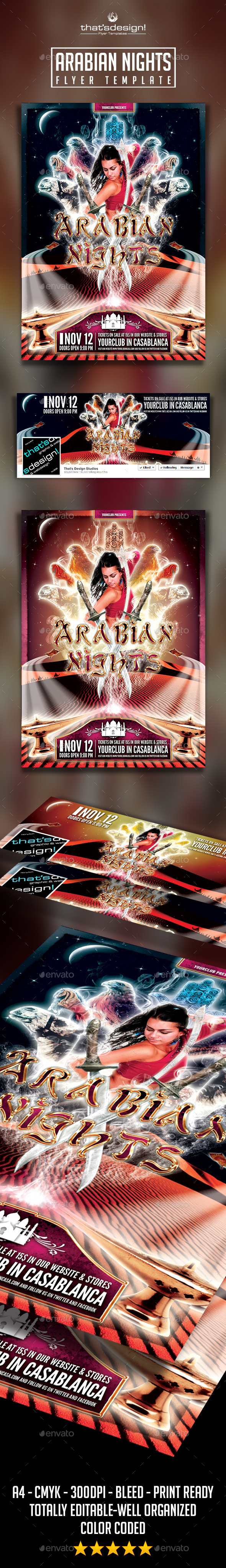 Arabian Nights Flyer Template - Clubs & Parties Events
