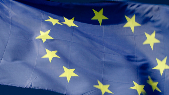 Fluttering Flag Of European Union Fluttering Flag Of European Union