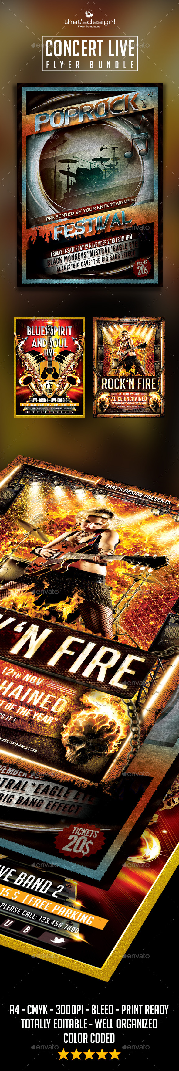 Concert Live Flyer Bundle - Concerts Events