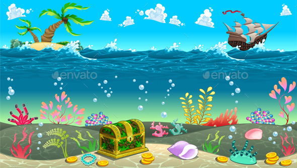 GraphicRiver Scene under the Sea 8977376 GraphicRiver Scene under the Sea 8977376