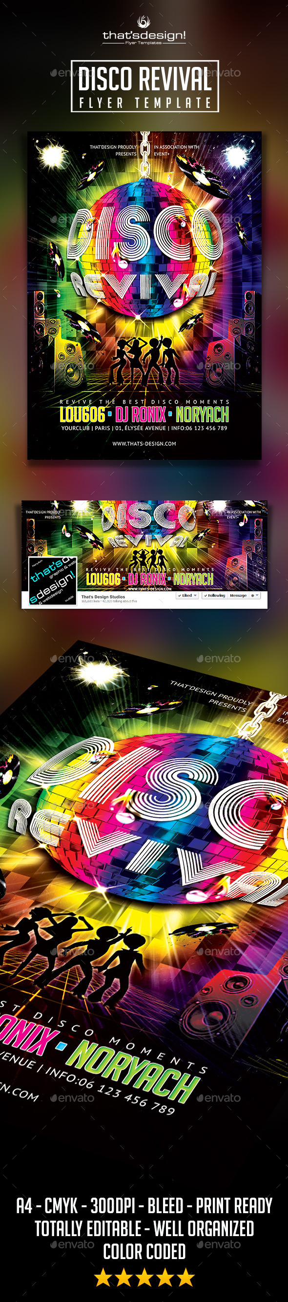 Disco Revival Flyer Template - Clubs & Parties Events