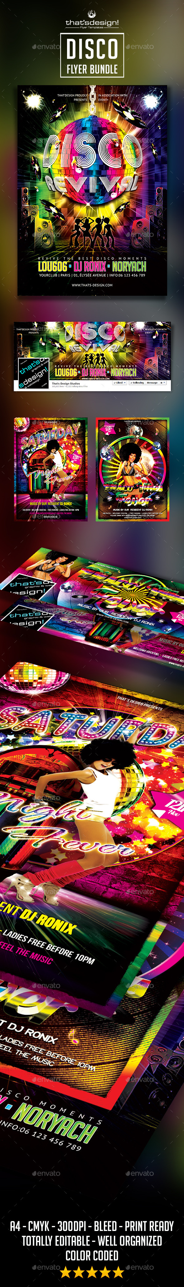 Disco Flyer Bundle - Clubs & Parties Events