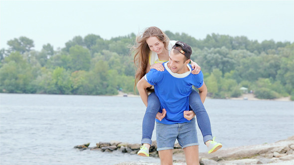 Girl Guy Jumped on His Back and They Run Girl Guy Jumped on His Back and They Run