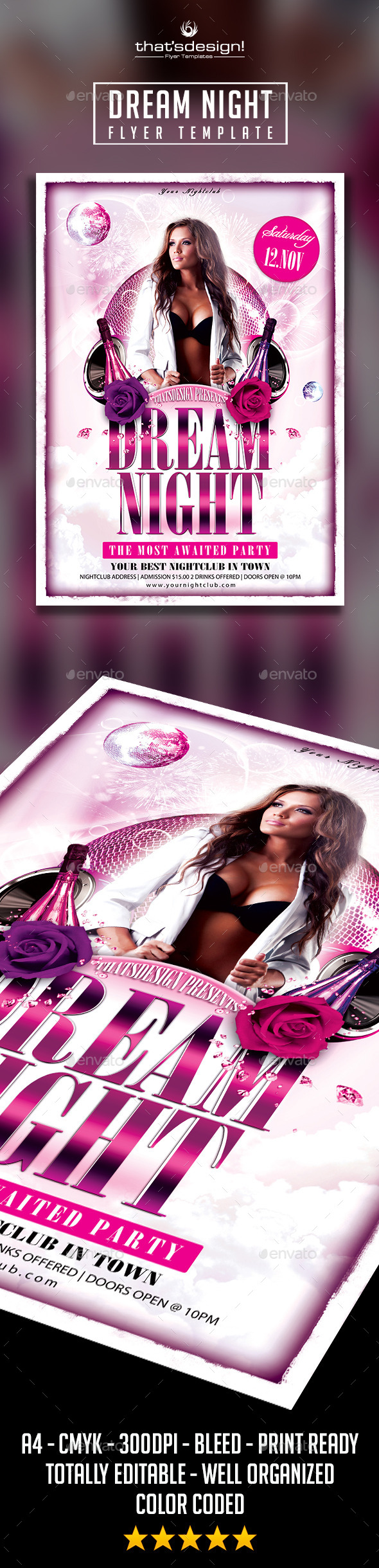 Dream Night Flyer Template - Clubs & Parties Events